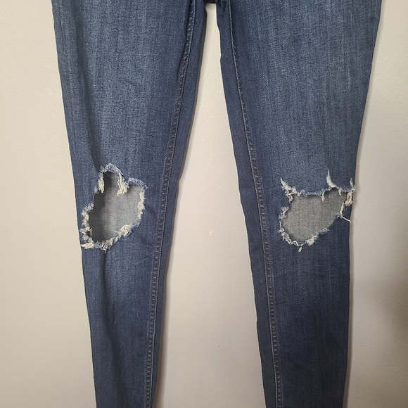 Free People High Rise Busted Knee Skinny Jeans - Picture 4 of 7
